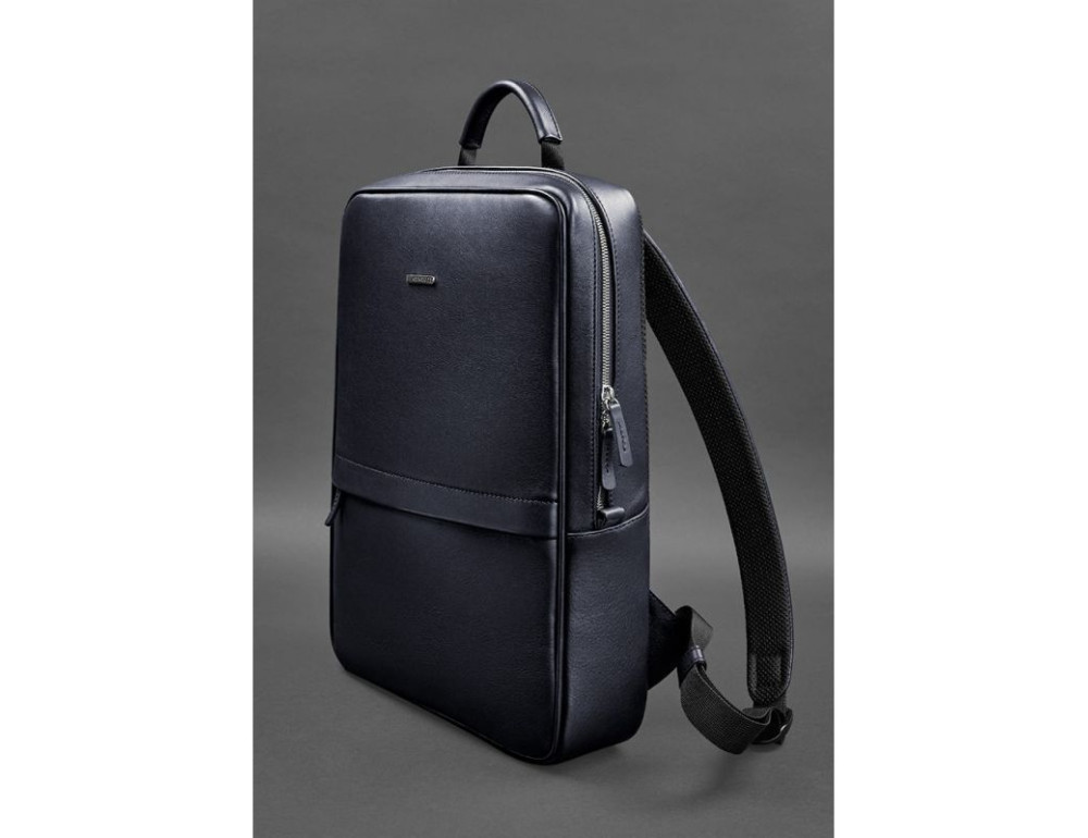 Темно-синій чоловічий рюкзак шкіряний Blancnote BN-BAG-39-navy-blue - Фотографія № 3