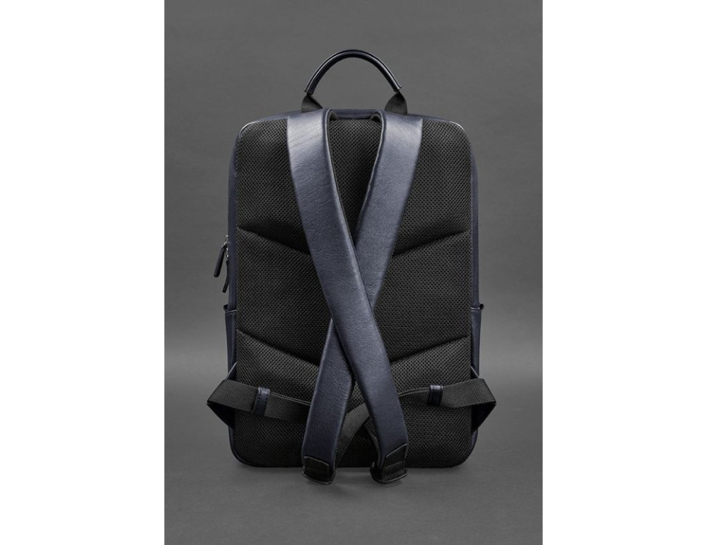 Темно-синій чоловічий рюкзак шкіряний Blancnote BN-BAG-39-navy-blue - Фотографія № 4
