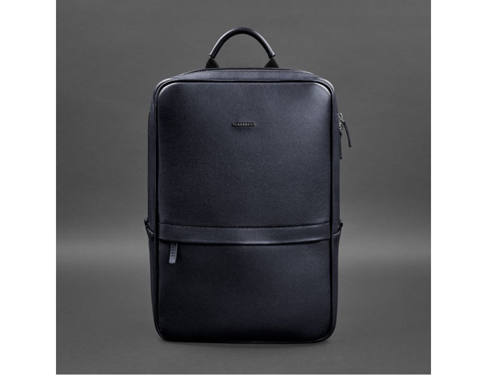Темно-синій чоловічий рюкзак шкіряний Blancnote BN-BAG-39-navy-blue - Фотографія № 9