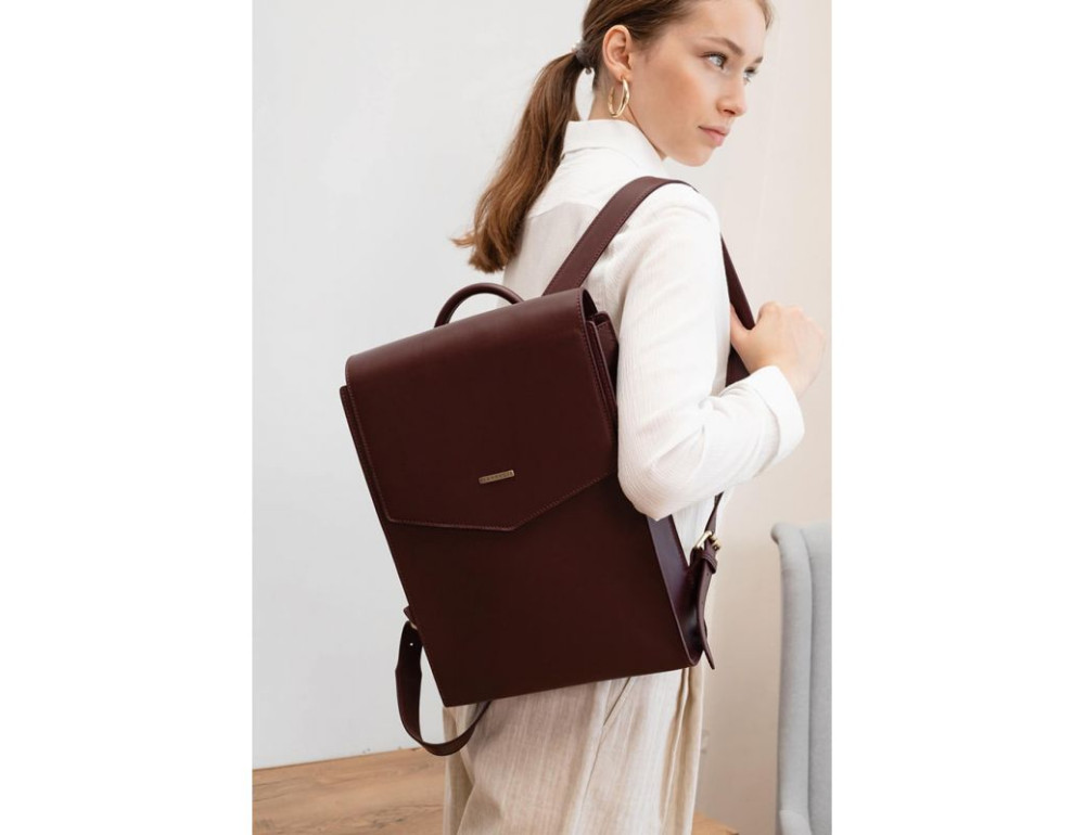 Шкіряний рюкзак бордовий Blanknote BN-BAG-40-vin - Фотографія № 2