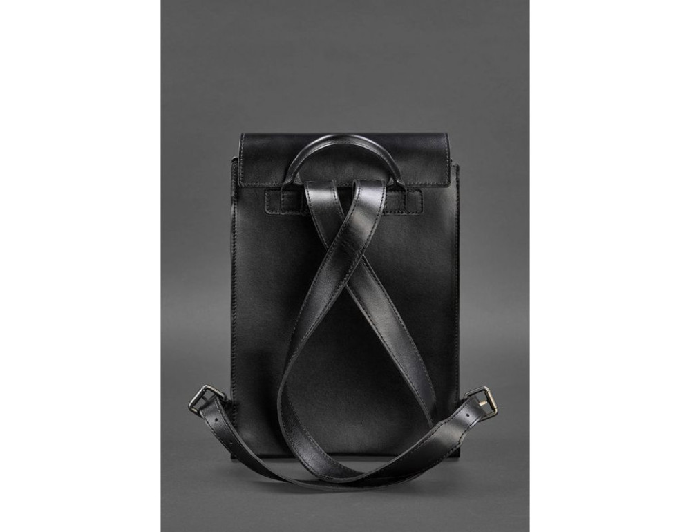 Шкіряний міський рюкзак вугільно-чорний Blanknote BN-BAG-40-ygol - Фотографія № 4