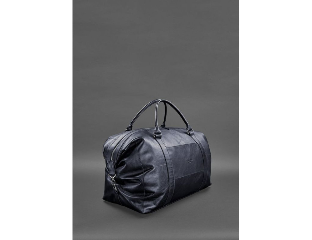 Шкіряна дорожня сумка темно-синя Blanknote BN-BAG-41-mystic - Фотографія № 2