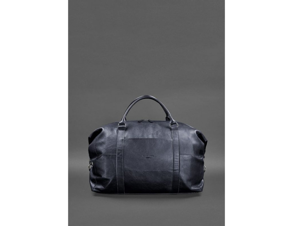 Шкіряна дорожня сумка темно-синя Blanknote BN-BAG-41-mystic - Фотографія № 4