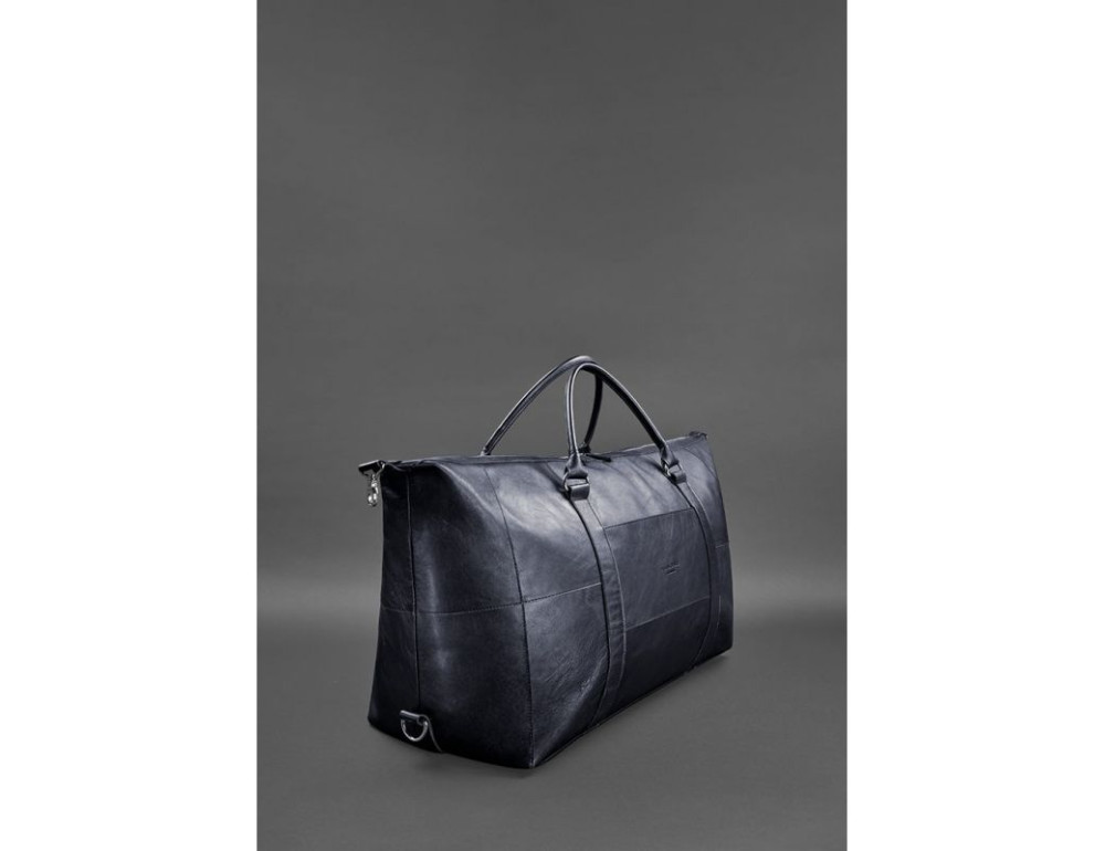 Шкіряна дорожня сумка темно-синя Blanknote BN-BAG-41-mystic - Фотографія № 5