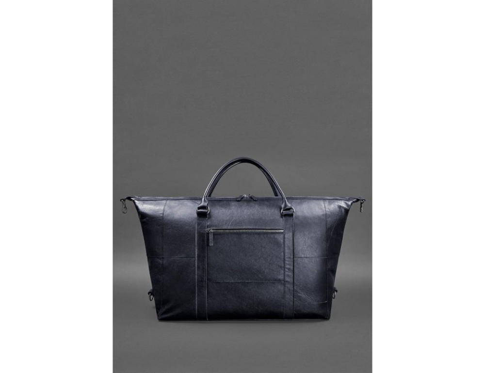 Шкіряна дорожня сумка темно-синя Blanknote BN-BAG-41-mystic - Фотографія № 6