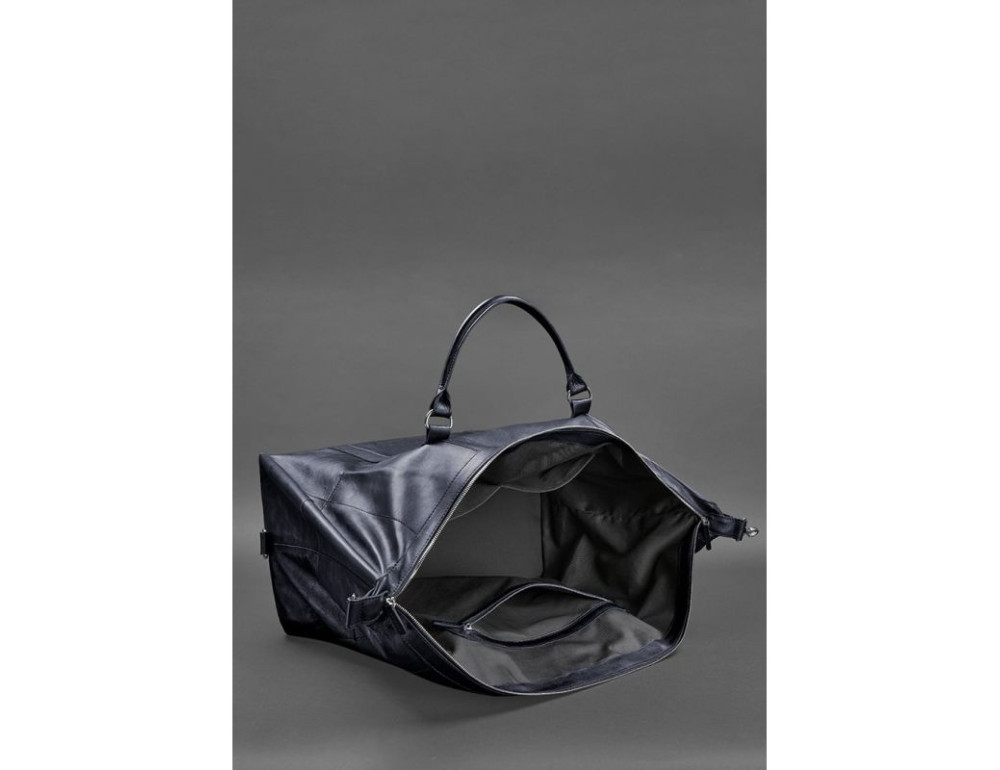 Шкіряна дорожня сумка темно-синя Blanknote BN-BAG-41-mystic - Фотографія № 7