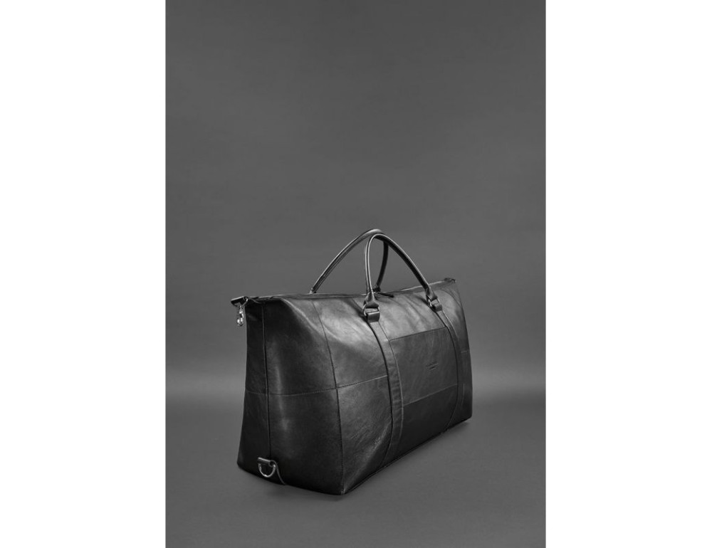 Шкіряна дорожня сумка чорна Blanknote BN-BAG-41-noir - Фотографія № 4