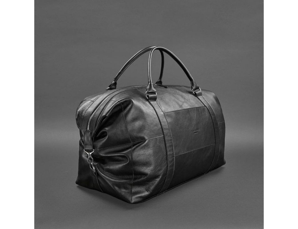 Шкіряна дорожня сумка чорна Blanknote BN-BAG-41-noir - Фотографія № 7
