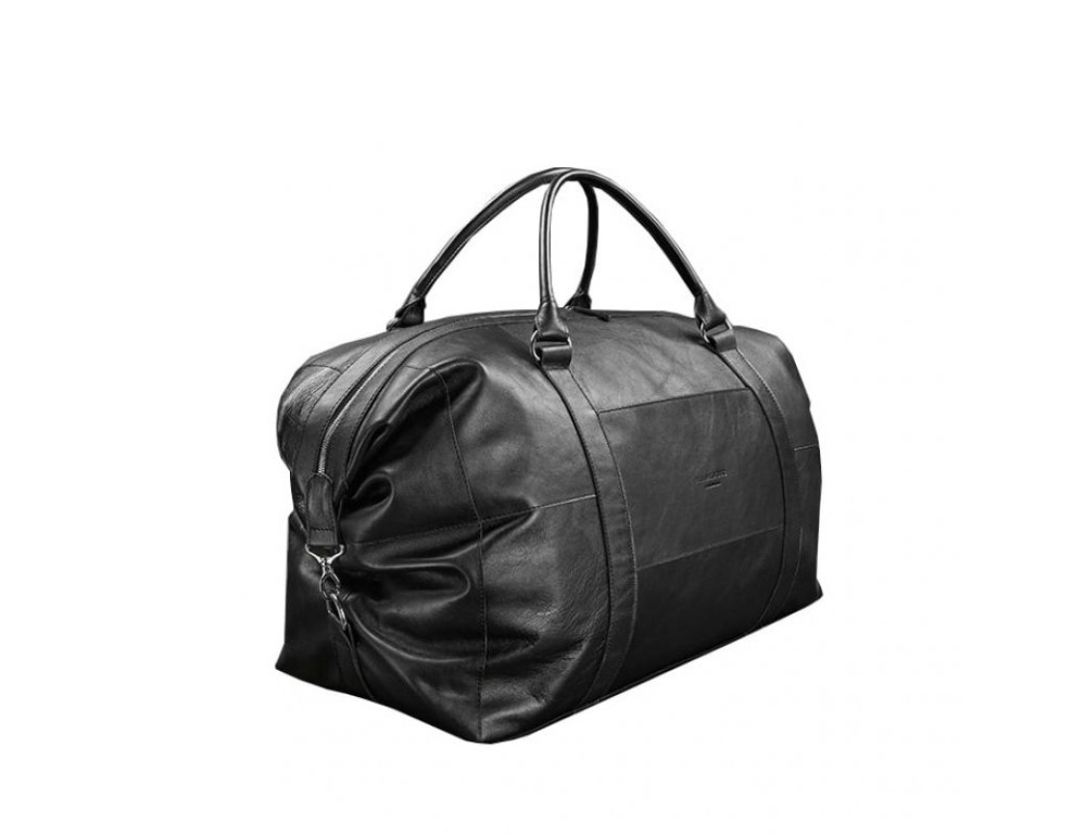 Шкіряна дорожня сумка чорна Blanknote BN-BAG-41-noir - Фотографія № 8