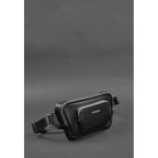 Кожаная поясная сумка-бананка трапеция черная BN-BAG-45-g - Фото № 101