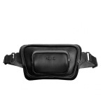 Кожаная поясная сумка-бананка трапеция черная BN-BAG-45-g - Фото № 106