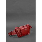 Кожаная поясная сумка-бананка ирапеция красная BN-BAG-45-red - Фото № 101