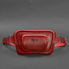 Кожаная поясная сумка-бананка ирапеция красная BN-BAG-45-red - Фото № 105