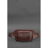 Кожаная поясная сумка-бананка трапеция бордовая BN-BAG-45-vin