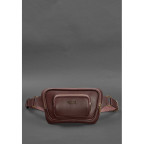 Кожаная поясная сумка-бананка трапеция бордовая BN-BAG-45-vin - Фото № 100