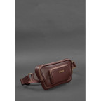 Кожаная поясная сумка-бананка трапеция бордовая BN-BAG-45-vin - Фото № 101