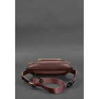 Кожаная поясная сумка-бананка трапеция бордовая BN-BAG-45-vin - Фото № 103