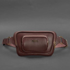 Кожаная поясная сумка-бананка трапеция бордовая BN-BAG-45-vin - Фото № 105