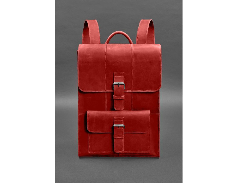 Шкіряний рюкзак Brit кораловий Crazy Horse Blanknote BN-BAG-47-coral - Фотографія № 1