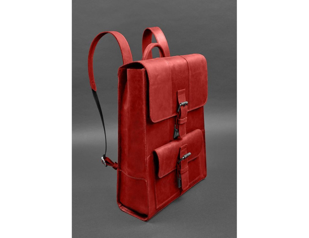 Шкіряний рюкзак Brit кораловий Crazy Horse Blanknote BN-BAG-47-coral - Фотографія № 2