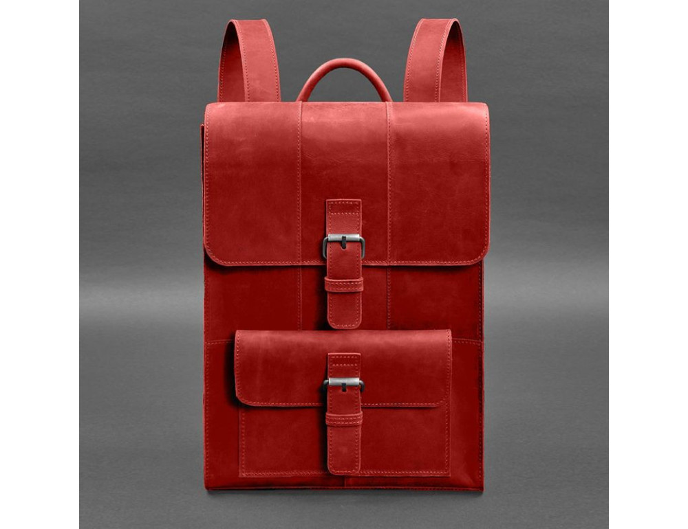 Шкіряний рюкзак Brit кораловий Crazy Horse Blanknote BN-BAG-47-coral - Фотографія № 4