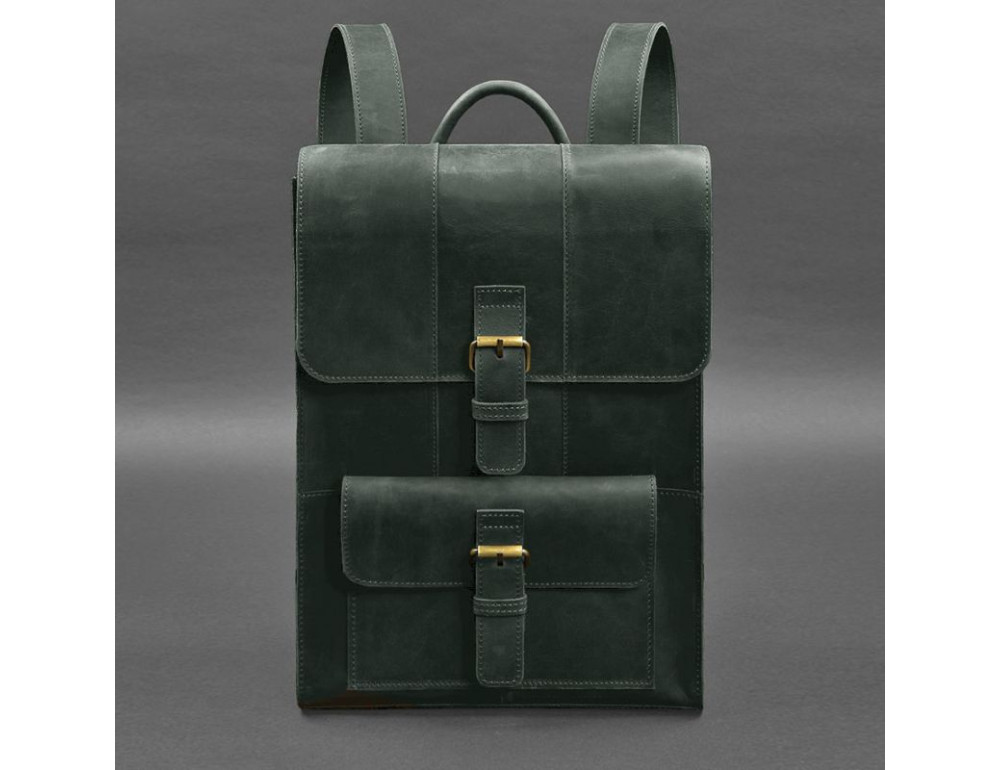 Шкіряний рюкзак Brit зелений Crazy Horse Blanknote BN-BAG-47-iz - Фотографія № 4