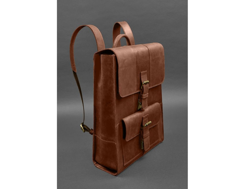 Шкіряний рюкзак Brit світло-коричневий BN-BAG-47-k-kr - Фотографія № 2