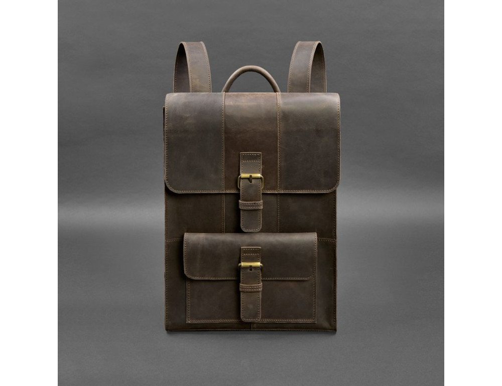Шкіряний рюкзак Brit темно-коричневий BN-BAG-47-o - Фотографія № 6