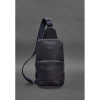 Шкіряний чоловічий рюкзак (сумка-слінг) на одне плече Blackwood синій BN-BAG-49-bw-navy