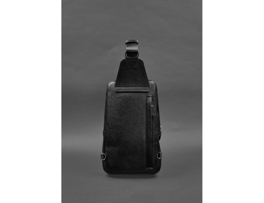 Шкіряний чоловічий рюкзак (сумка-слінг) на одне плече Blackwood чорний BN-BAG-49-bw - Фотографія № 3