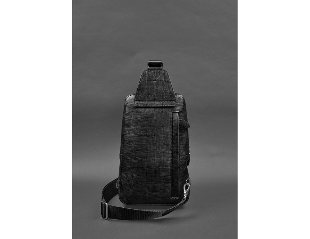 Шкіряний чоловічий рюкзак (сумка-слінг) на одне плече Blackwood чорний BN-BAG-49-bw - Фотографія № 5