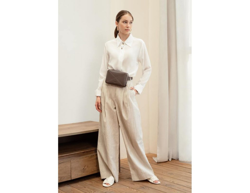 Шкіряна сумка Dropbag Mini темно-бежева Blancnote BN-BAG-6-beige - Фотографія № 6
