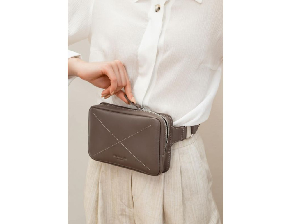 Шкіряна сумка Dropbag Mini темно-бежева Blancnote BN-BAG-6-beige - Фотографія № 7