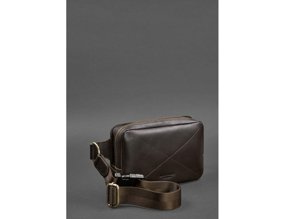 Шкіряна сумка Dropbag Mini темно-коричнева Blanknote BN-BAG-6-choko - Фотографія № 2