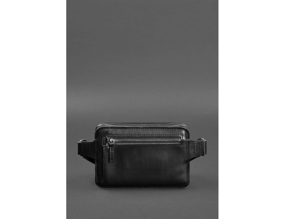 Чорна шкіряна сумка на пояс прямокутна Blancnote BN-BAG-6-G - Фотографія № 4