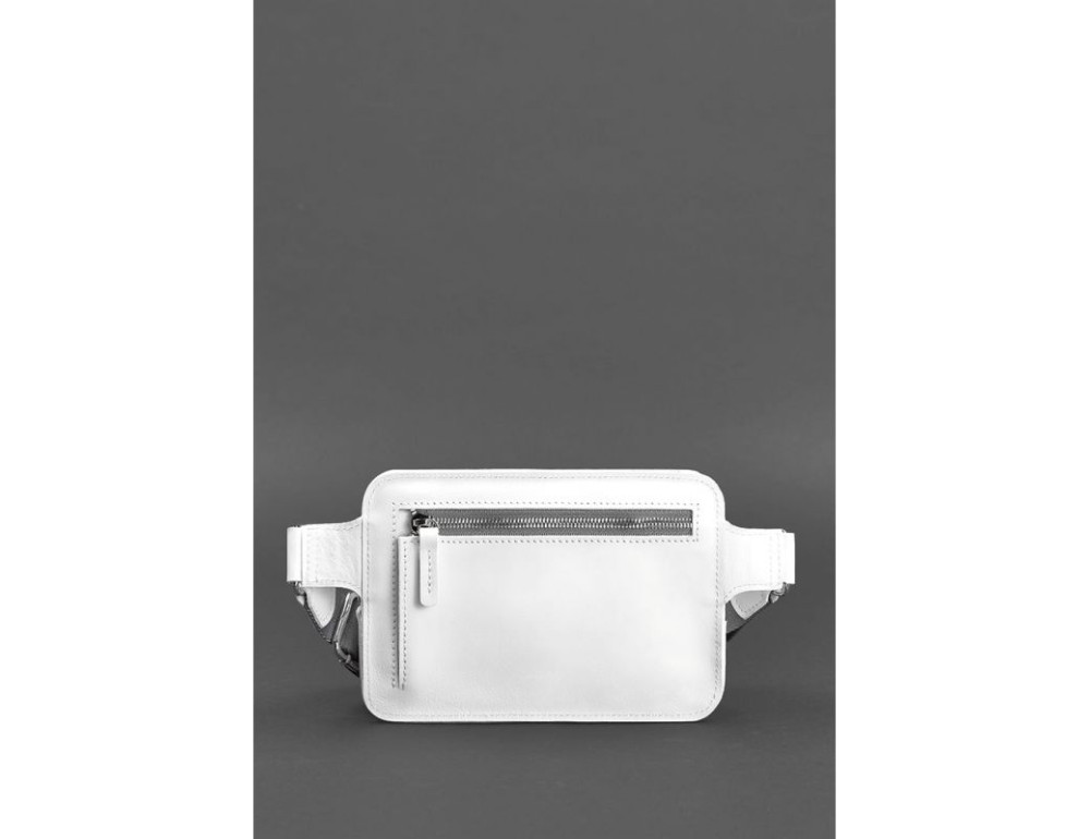 Біла шкіряна сумка на пояс квадратна Blancnote BN-BAG-6-LIGHT-BW - Фотографія № 4