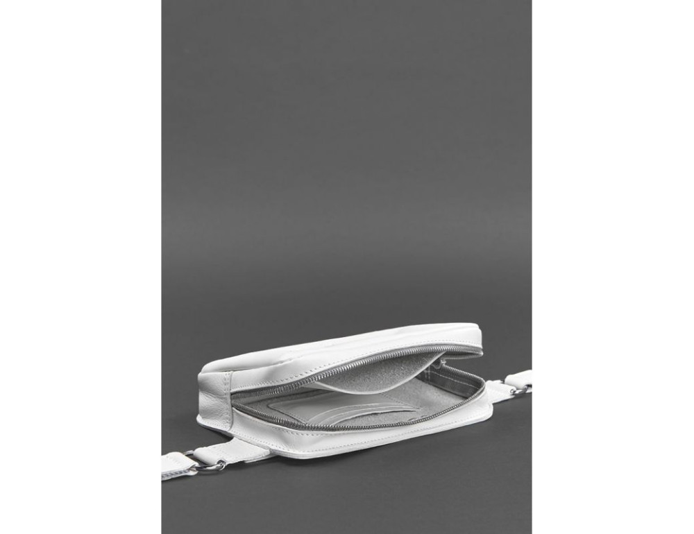 Біла шкіряна сумка на пояс квадратна Blancnote BN-BAG-6-LIGHT-BW - Фотографія № 6