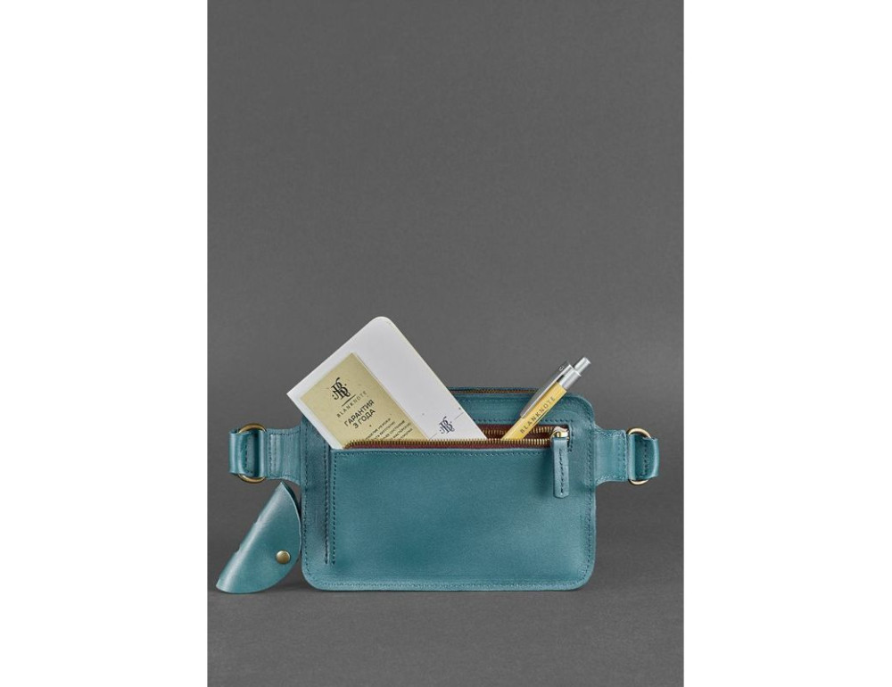 Зелена жіноча сумка на пояс Blancnote BN-BAG-6-MALACHITE - Фотографія № 5