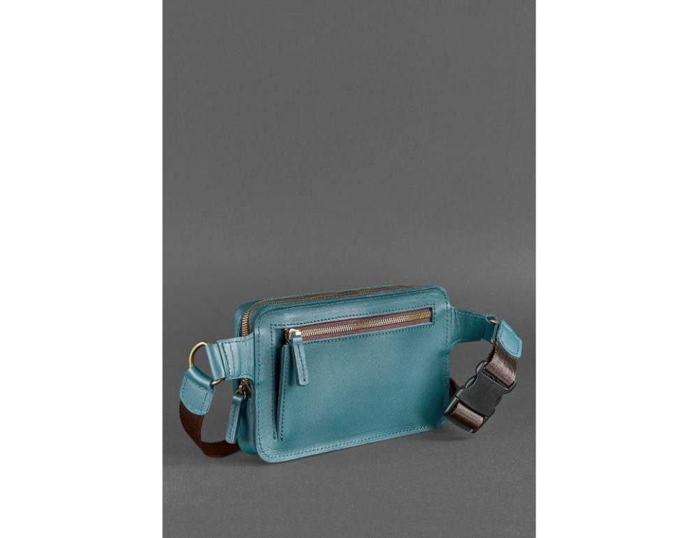 Зелена жіноча сумка на пояс Blancnote BN-BAG-6-MALACHITE - Фотографія № 6