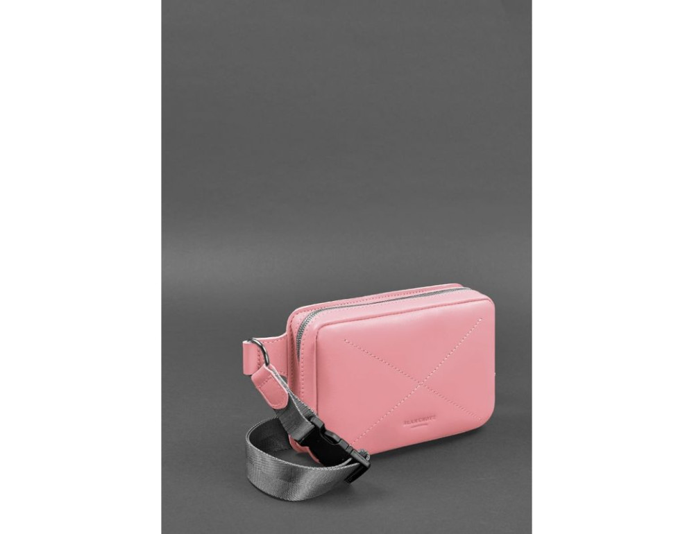 Рожева шкіряна сумка на пояс Blancnote BN-BAG-6-PINK-PEACH - Фотографія № 2