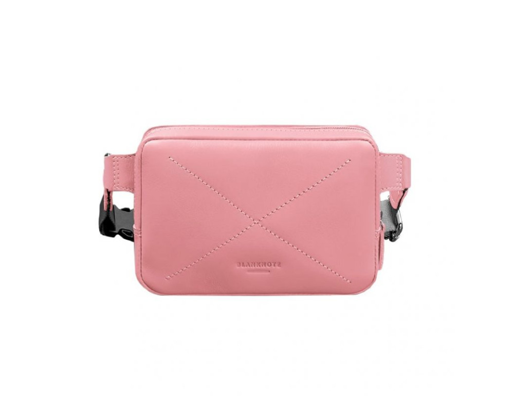 Рожева шкіряна сумка на пояс Blancnote BN-BAG-6-PINK-PEACH - Фотографія № 7