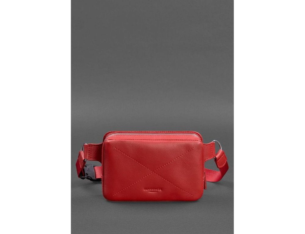 Шкіряна сумка жіноча Dropbag Mini червона Blancnote BN-BAG-6-red - Фотографія № 2