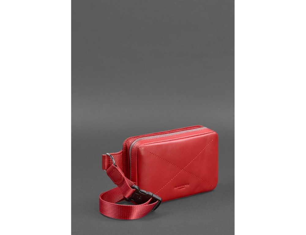 Шкіряна сумка жіноча Dropbag Mini червона Blancnote BN-BAG-6-red - Фотографія № 3