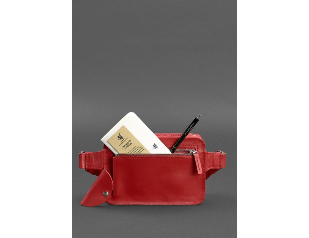 Шкіряна сумка жіноча Dropbag Mini червона Blancnote BN-BAG-6-red - Фотографія № 5
