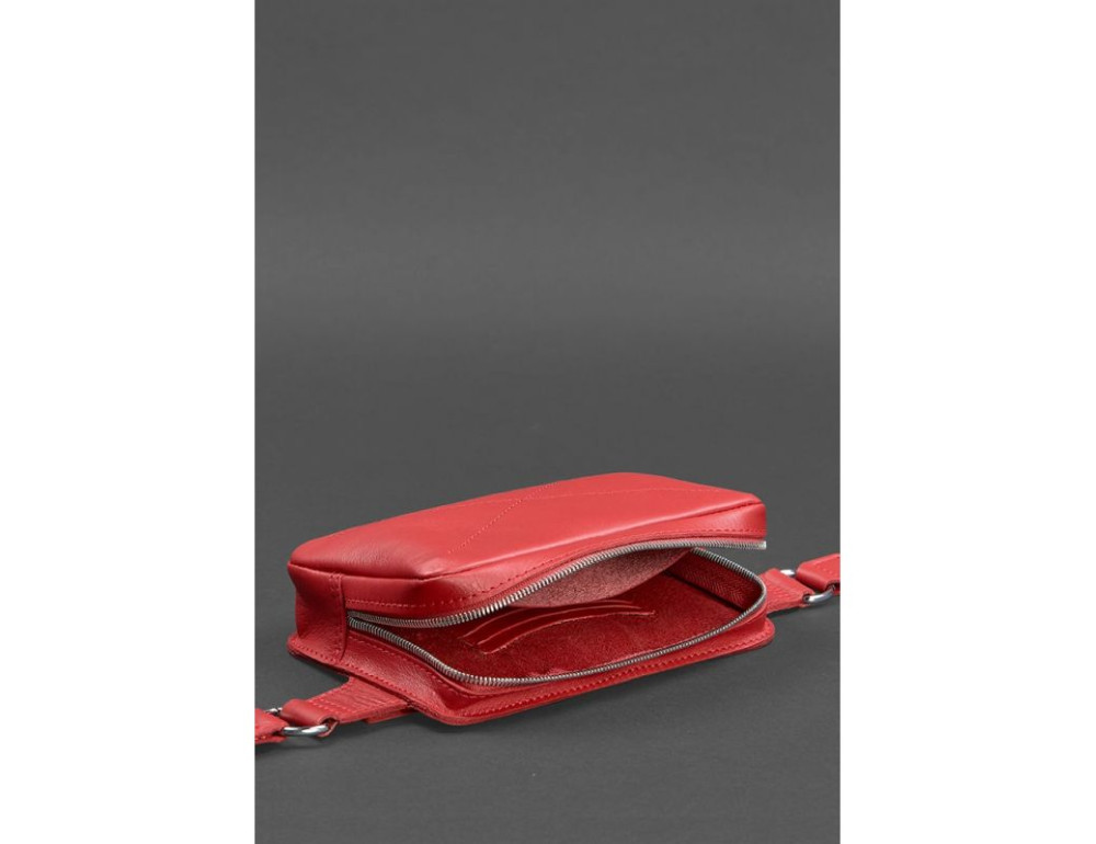 Шкіряна сумка жіноча Dropbag Mini червона Blancnote BN-BAG-6-red - Фотографія № 6