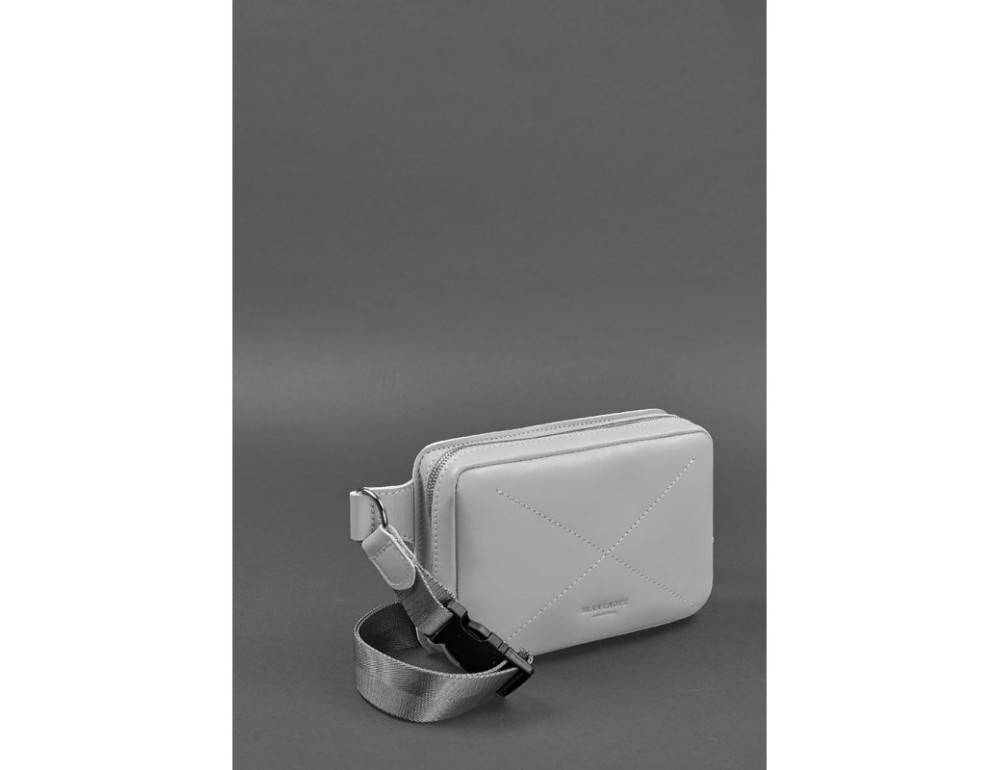 Сіра шкіряна сумка на пояс Blancnote BN-BAG-6-SHADOW - Фотографія № 3