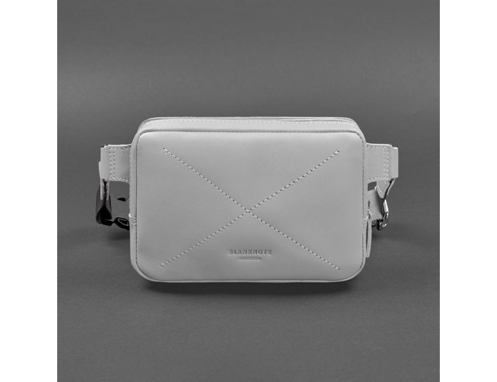 Сіра шкіряна сумка на пояс Blancnote BN-BAG-6-SHADOW - Фотографія № 8