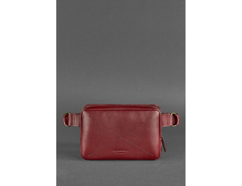 Бордова шкіряна сумка на пояс Blancnote BN-BAG-6-VIN - Фотографія № 2