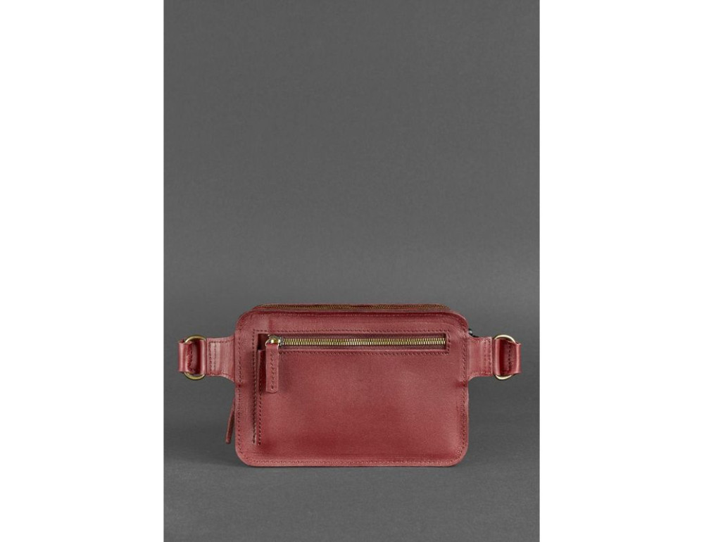 Бордова шкіряна сумка на пояс Blancnote BN-BAG-6-VIN - Фотографія № 4