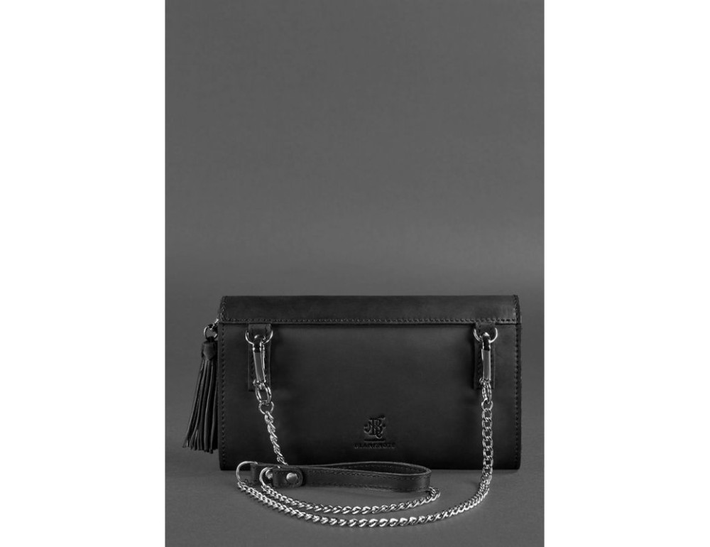 Шкіряна жіноча сумка Еліс чорна crazy horse BN-BAG-7-g-kr - Фотографія № 4